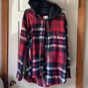 AE hooded flannel